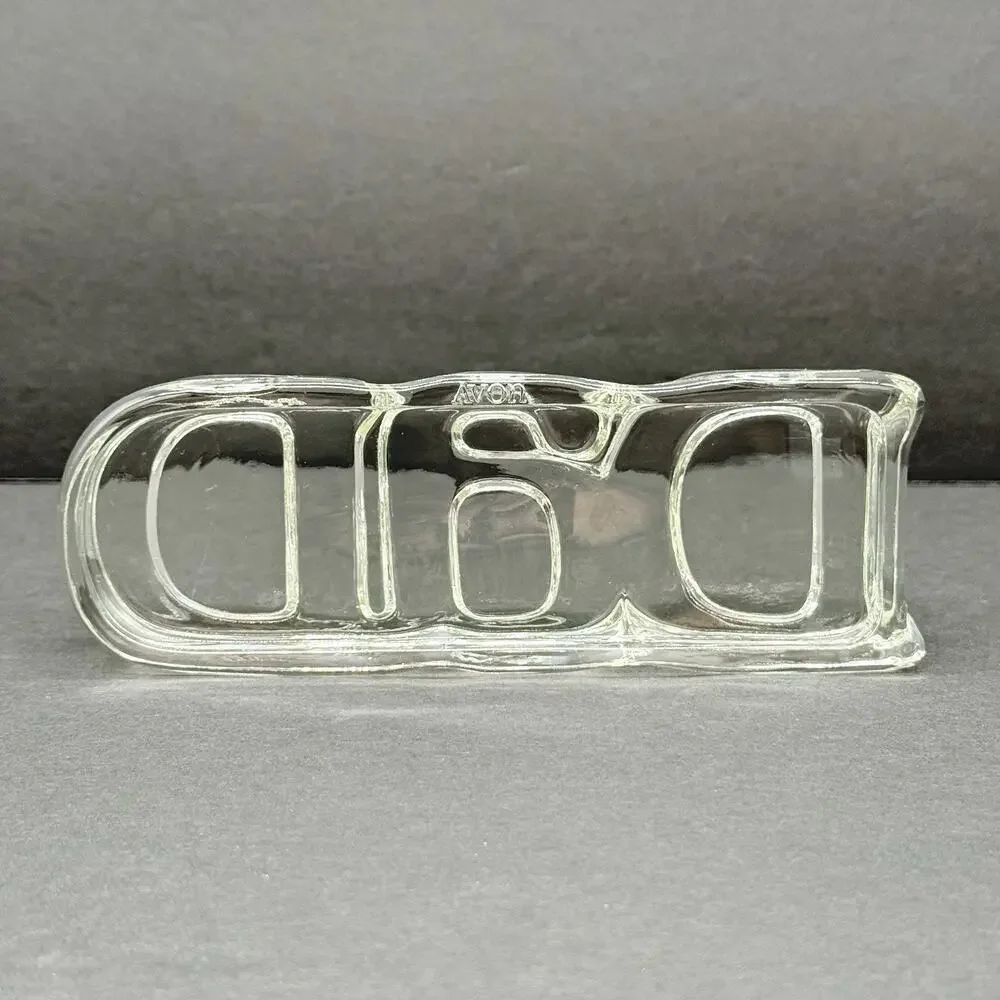 Avon Exclusive Vintage 1983 DAD Clear Fostoria Glass Paper Weight Gift